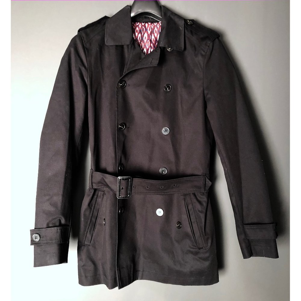 RIVER ISLAND XS black trench coat